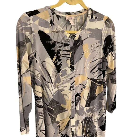 Loco Layers Womens Abstract Print Cardigan S 92% Nylon/8% Spandex - Picture 2 of 5